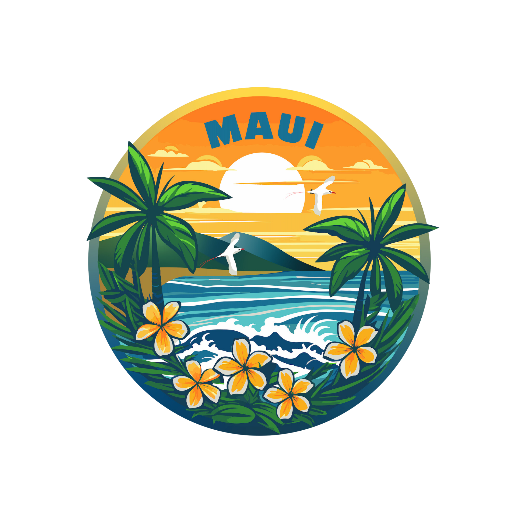 Maui Sunset Name Drop | Foam Trucker Hat